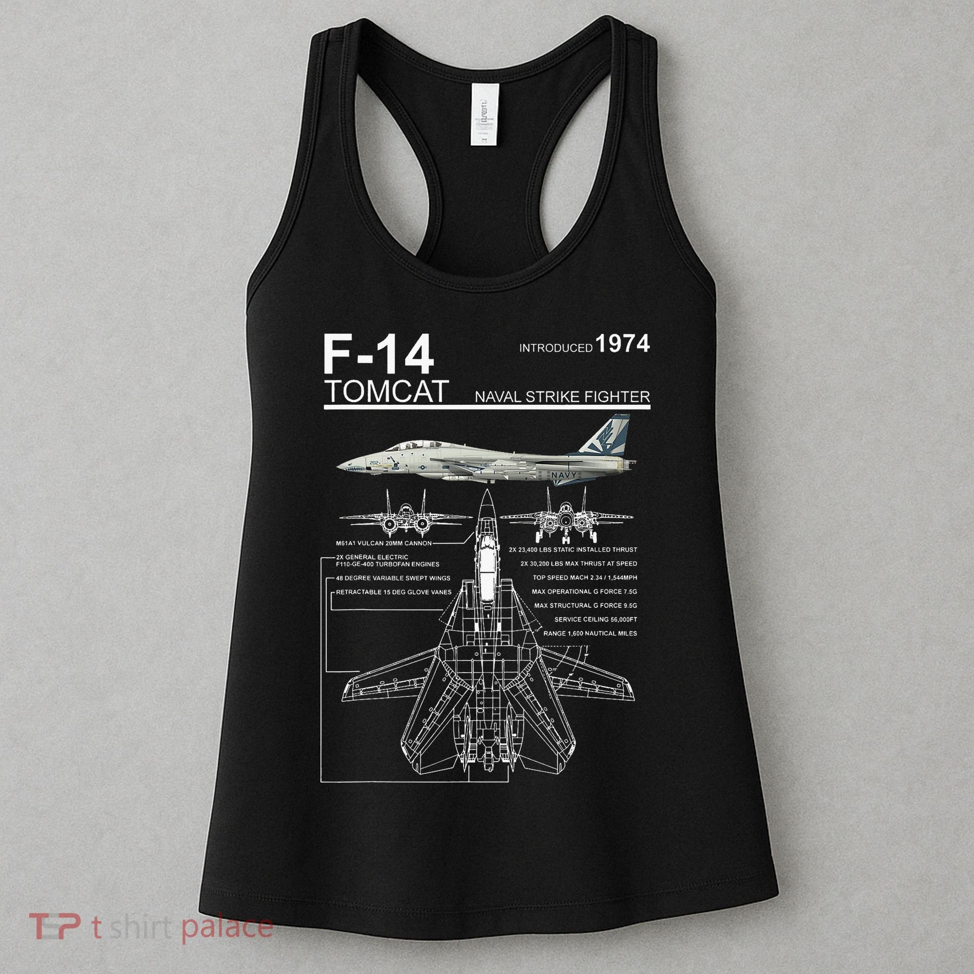 Dinosaurus Rekx F 14 Tomcat Fighter Jet Women's Tank Top