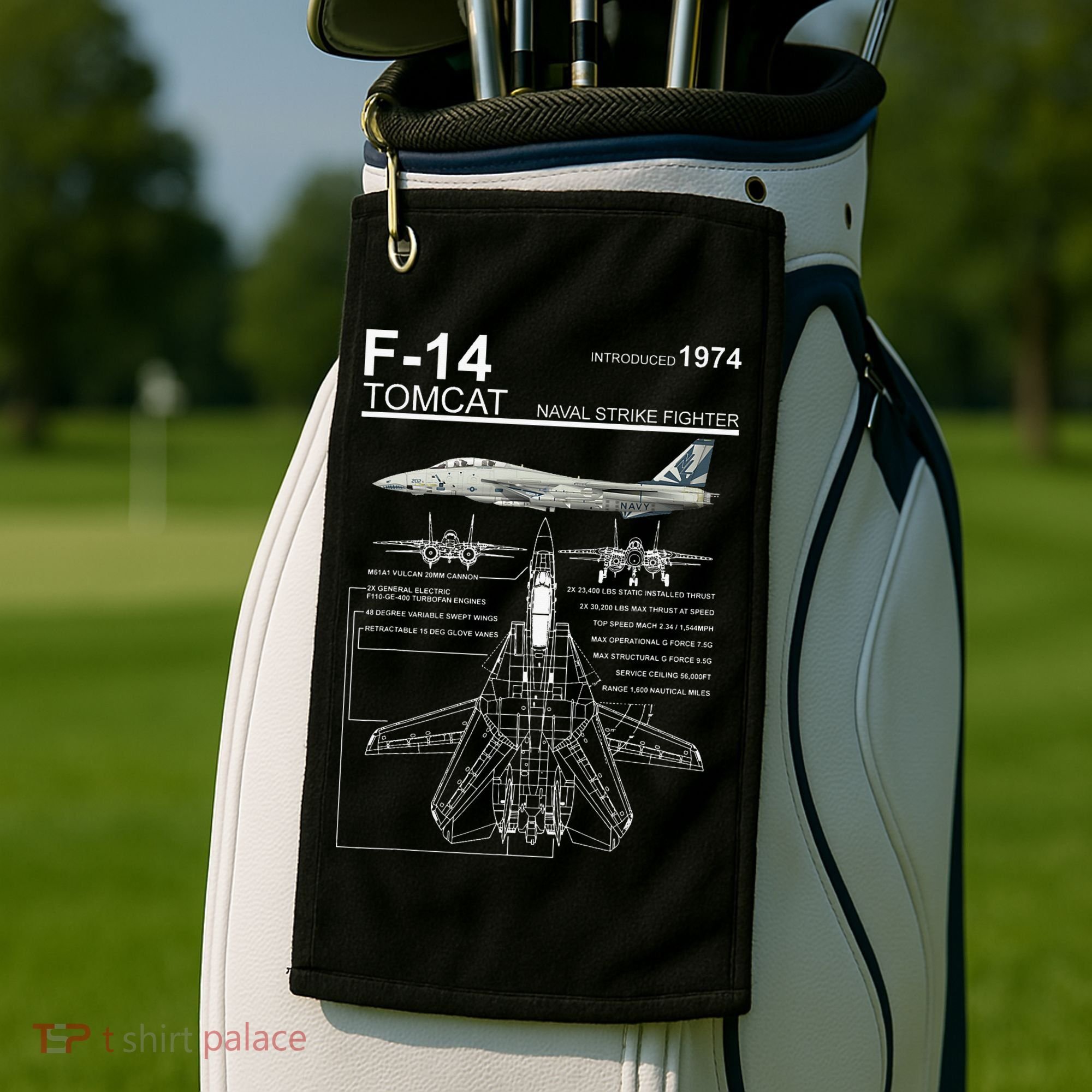 Dinosaurus Rekx F 14 Tomcat Fighter Jet Golf Towel