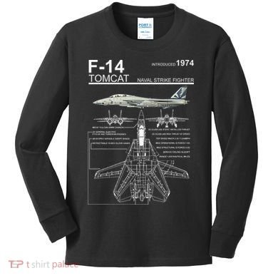 Dinosaurus Rekx F 14 Tomcat Fighter Jet Kids Long Sleeve Shirt