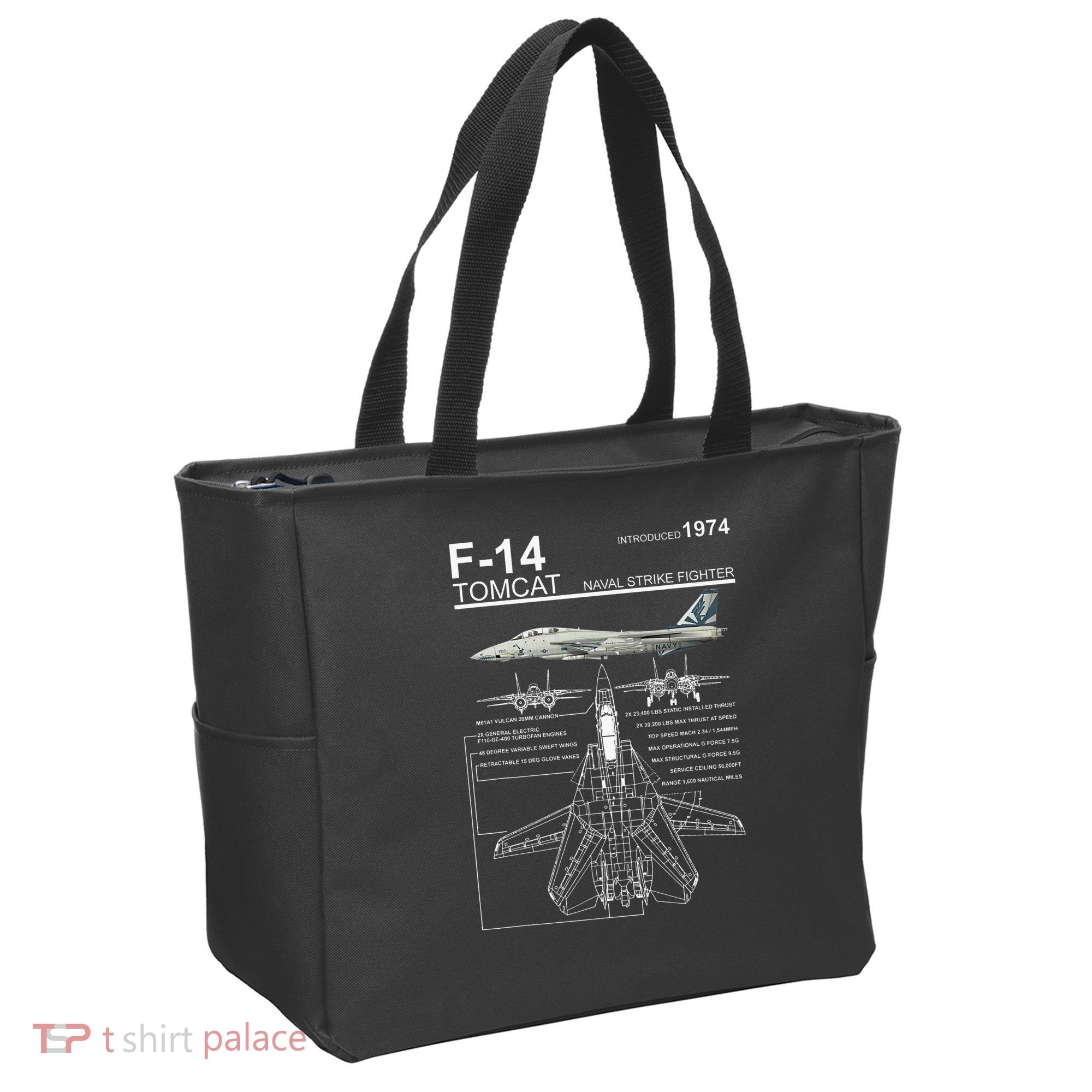 Dinosaurus Rekx F 14 Tomcat Fighter Jet Tote Bag