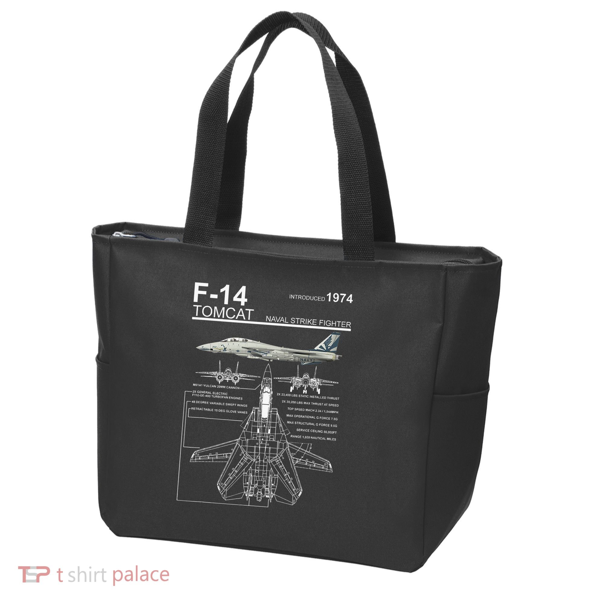 Dinosaurus Rekx F 14 Tomcat Fighter Jet Tote Bag