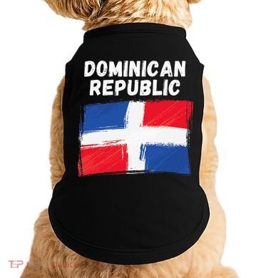 Dominican Republic Flag Retro Distressed Flag Doggie Tank