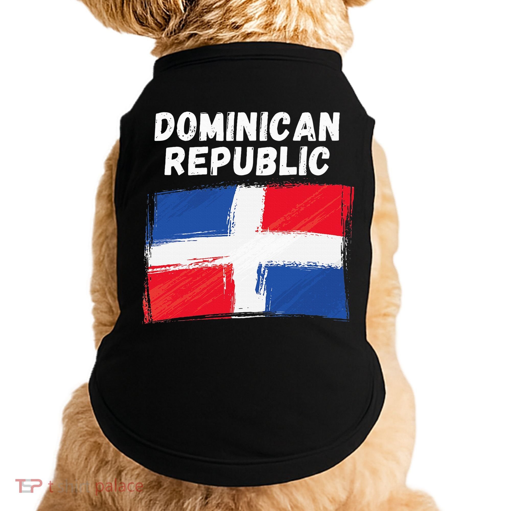 Dominican Republic Flag Retro Distressed Flag Doggie Tank