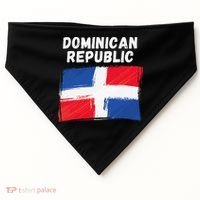Dominican Republic Flag Retro Distressed Flag USA-Made Doggie Bandana thumb 0