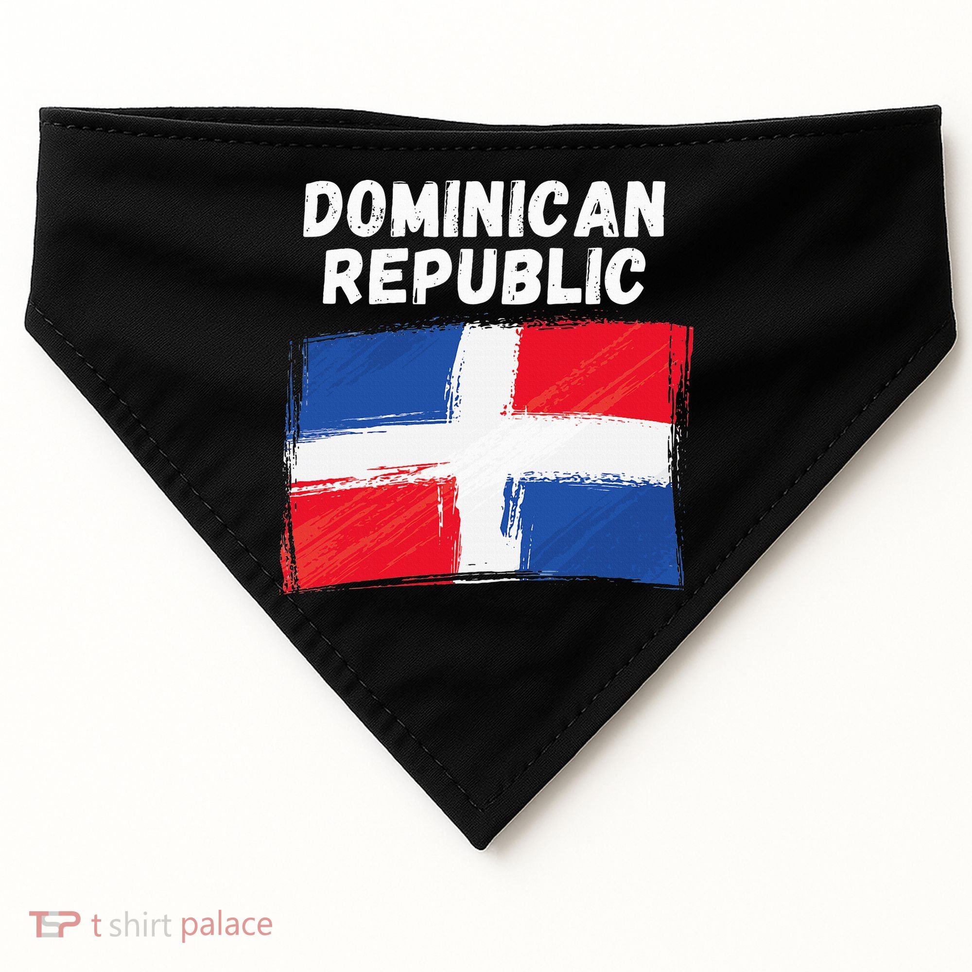 Dominican Republic Flag Retro Distressed Flag USA-Made Doggie Bandana