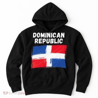 Dominican Republic Flag Retro Distressed Flag Hoodie