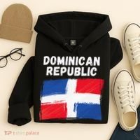 Dominican Republic Flag Retro Distressed Flag Hoodie thumb 4