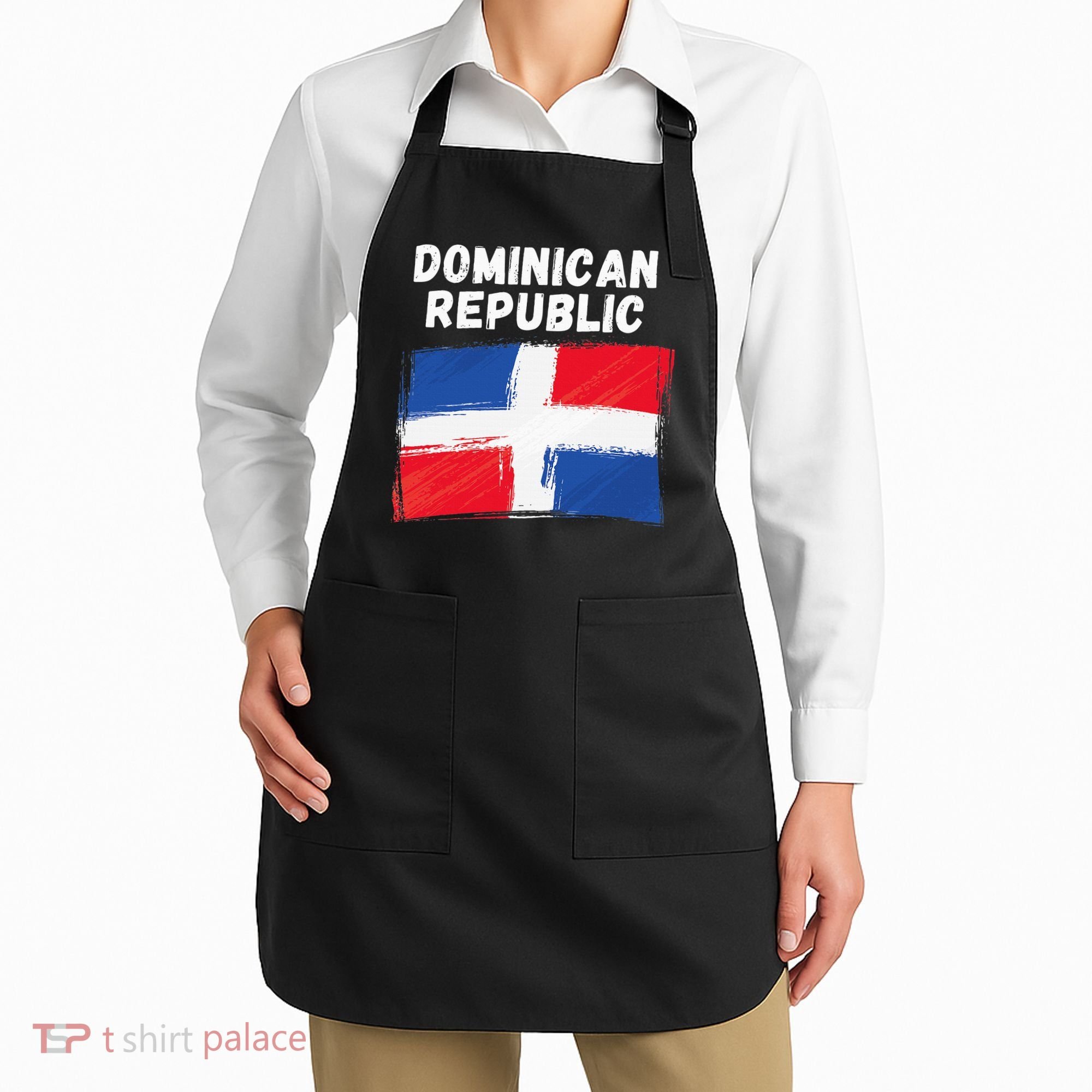 Dominican Republic Flag Retro Distressed Flag Apron