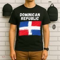 Dominican Republic Flag Retro Distressed Flag T-Shirt thumb 6