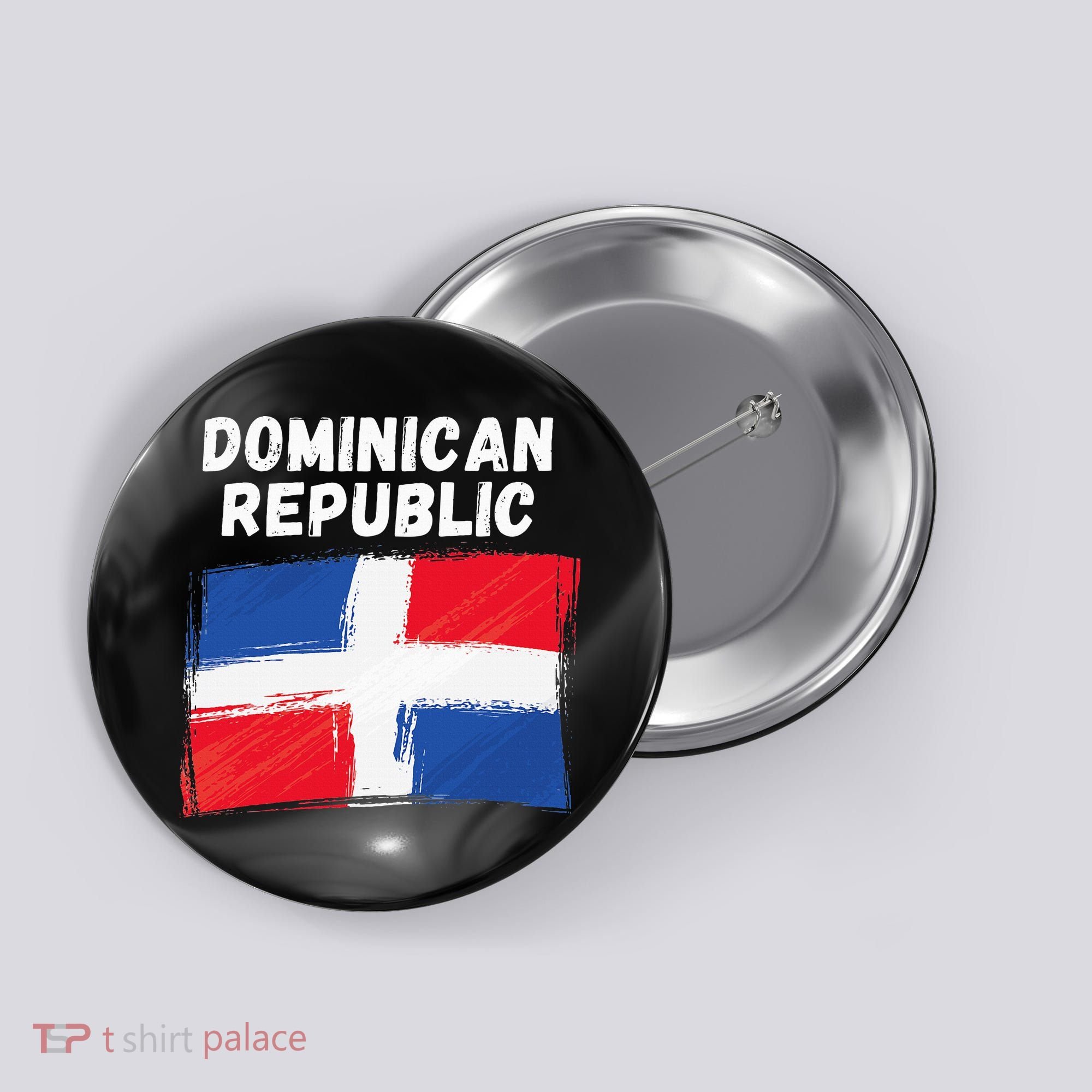 Dominican Republic Flag Retro Distressed Flag Button