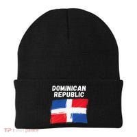 Dominican Republic Flag Retro Distressed Flag Beanie thumb 0