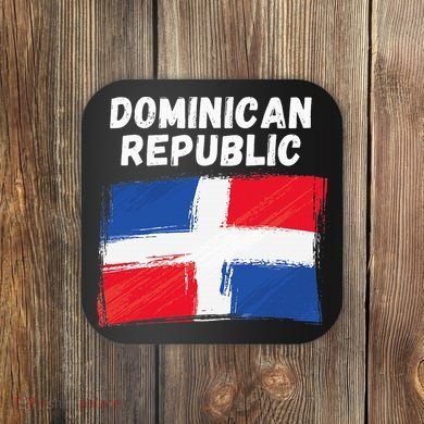 Dominican Republic Flag Retro Distressed Flag Coaster