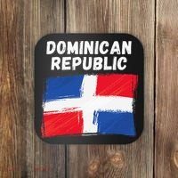 Dominican Republic Flag Retro Distressed Flag Coaster thumb 0
