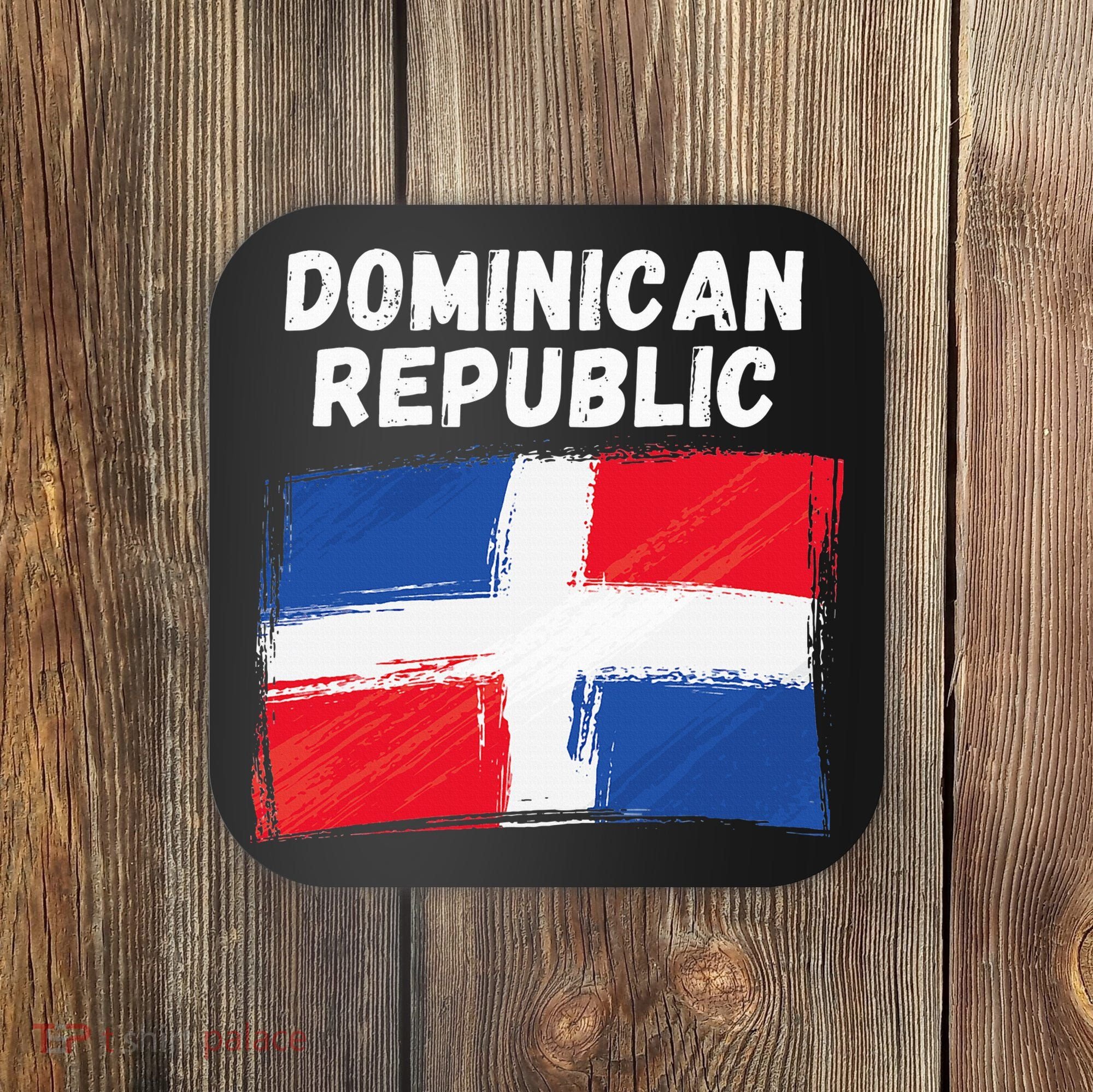 Dominican Republic Flag Retro Distressed Flag Coaster