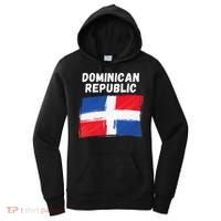 Dominican Republic Flag Retro Distressed Flag Women's Hoodie thumb 0