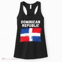 Dominican Republic Flag Retro Distressed Flag Women's Tank Top thumb 0