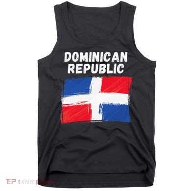 Dominican Republic Flag Retro Distressed Flag Tank Top