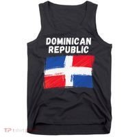 Dominican Republic Flag Retro Distressed Flag Tank Top thumb 0