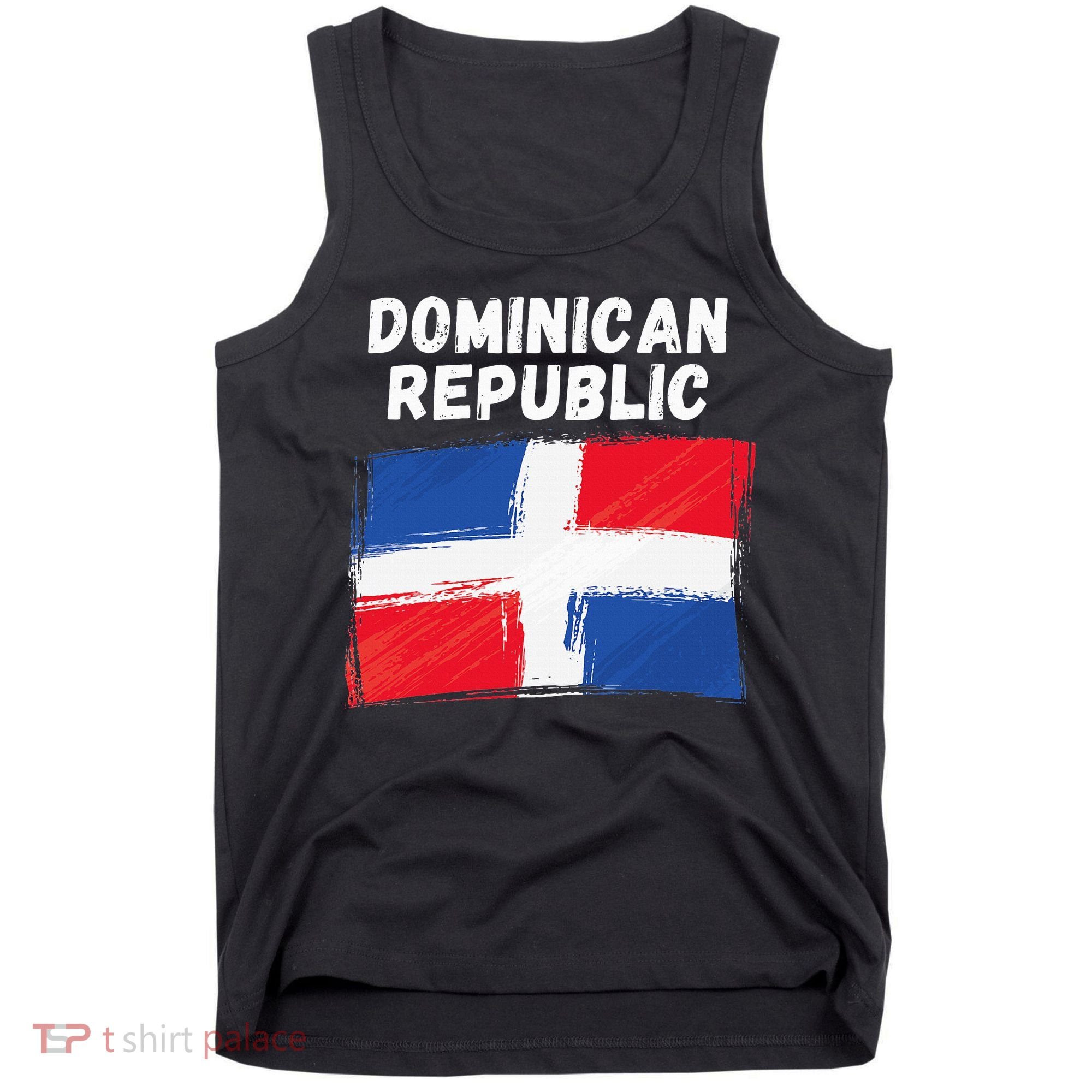 Dominican Republic Flag Retro Distressed Flag Tank Top