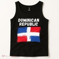 Dominican Republic Flag Retro Distressed Flag Tank Top thumb 2