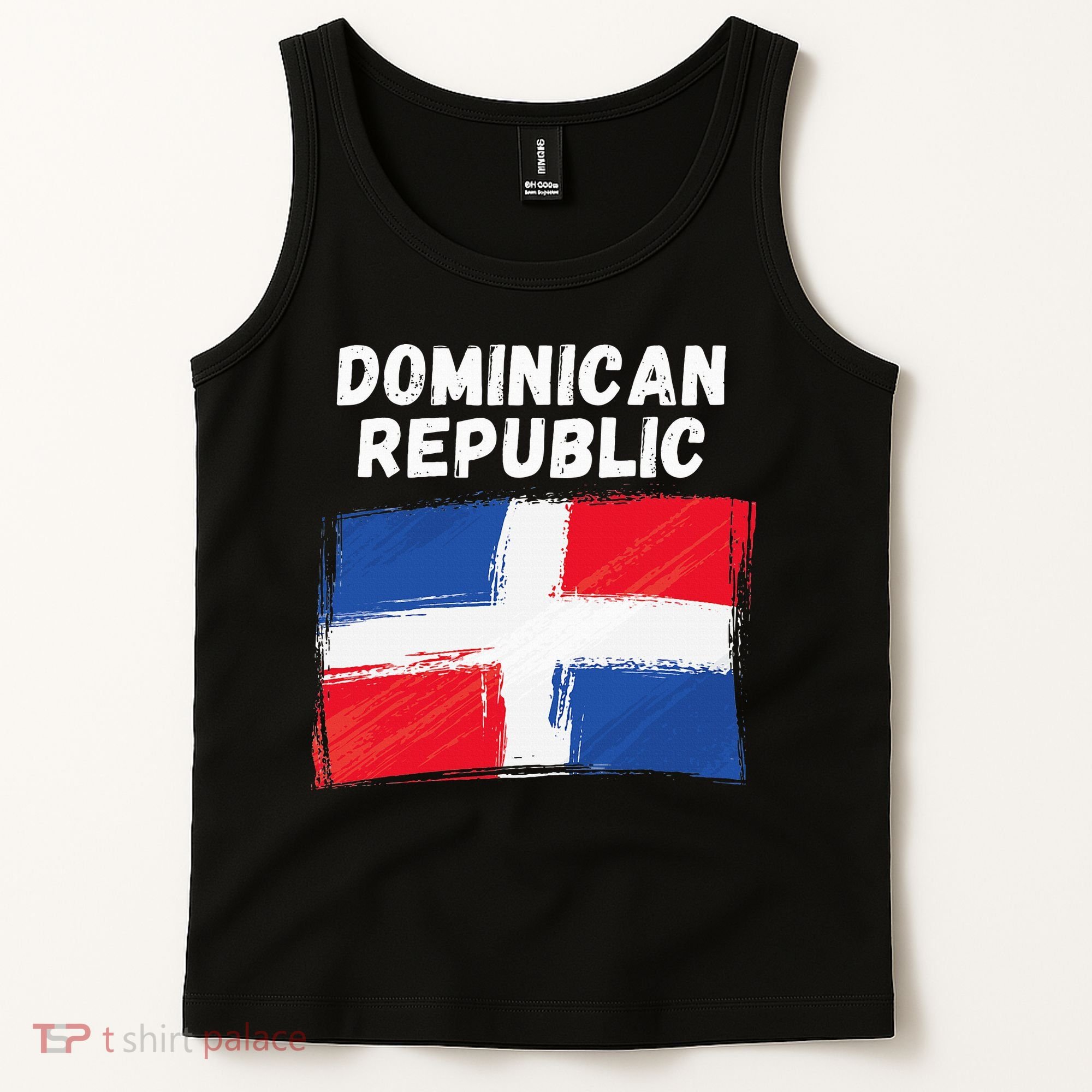 Dominican Republic Flag Retro Distressed Flag Tank Top