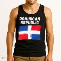 Dominican Republic Flag Retro Distressed Flag Tank Top thumb 3