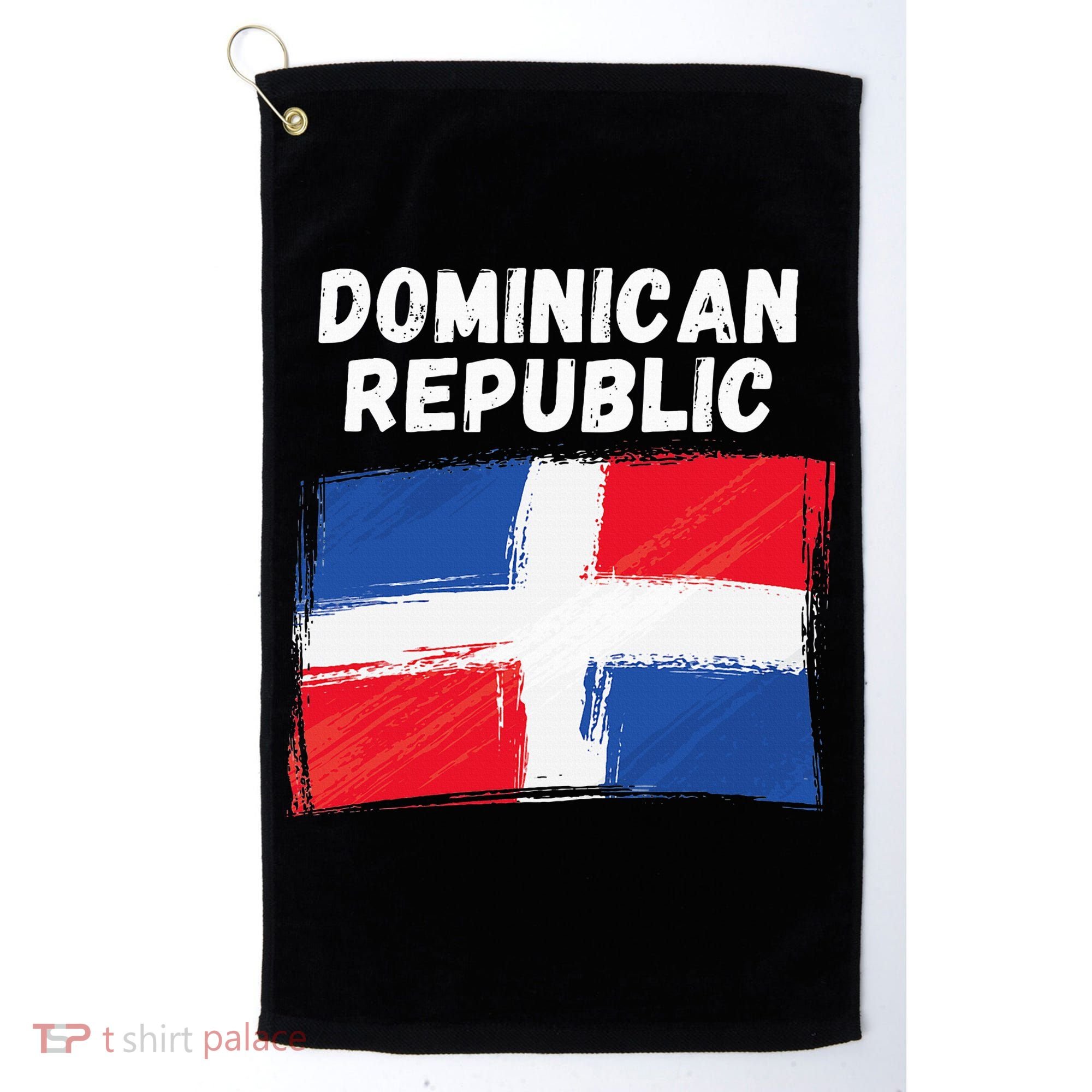 Dominican Republic Flag Retro Distressed Flag Golf Towel