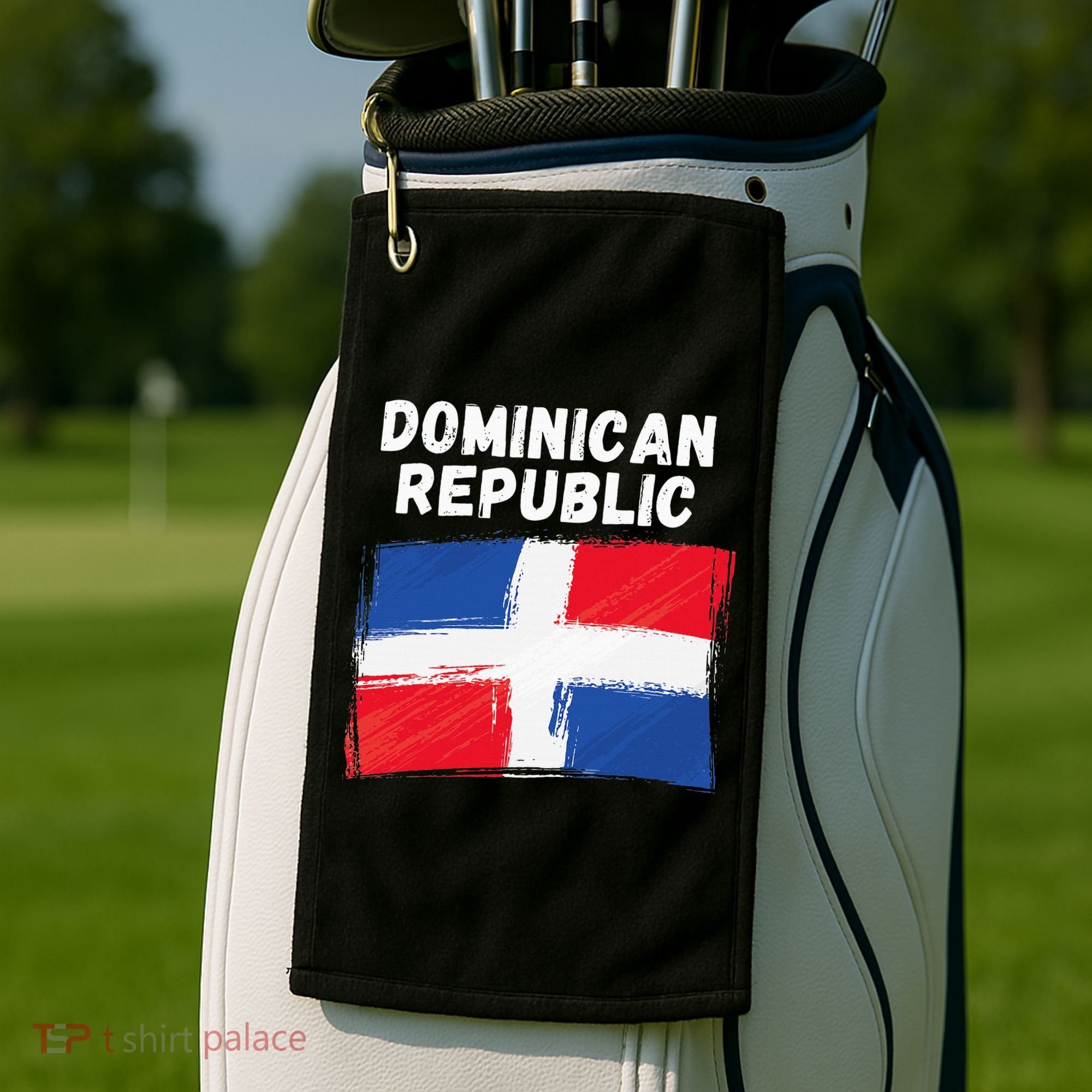 Dominican Republic Flag Retro Distressed Flag Golf Towel