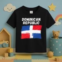 Dominican Republic Flag Retro Distressed Flag Toddler T-Shirt thumb 3