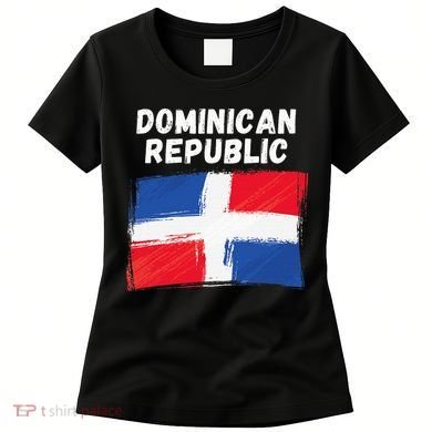 Dominican Republic Flag Retro Distressed Flag Women's T-Shirt