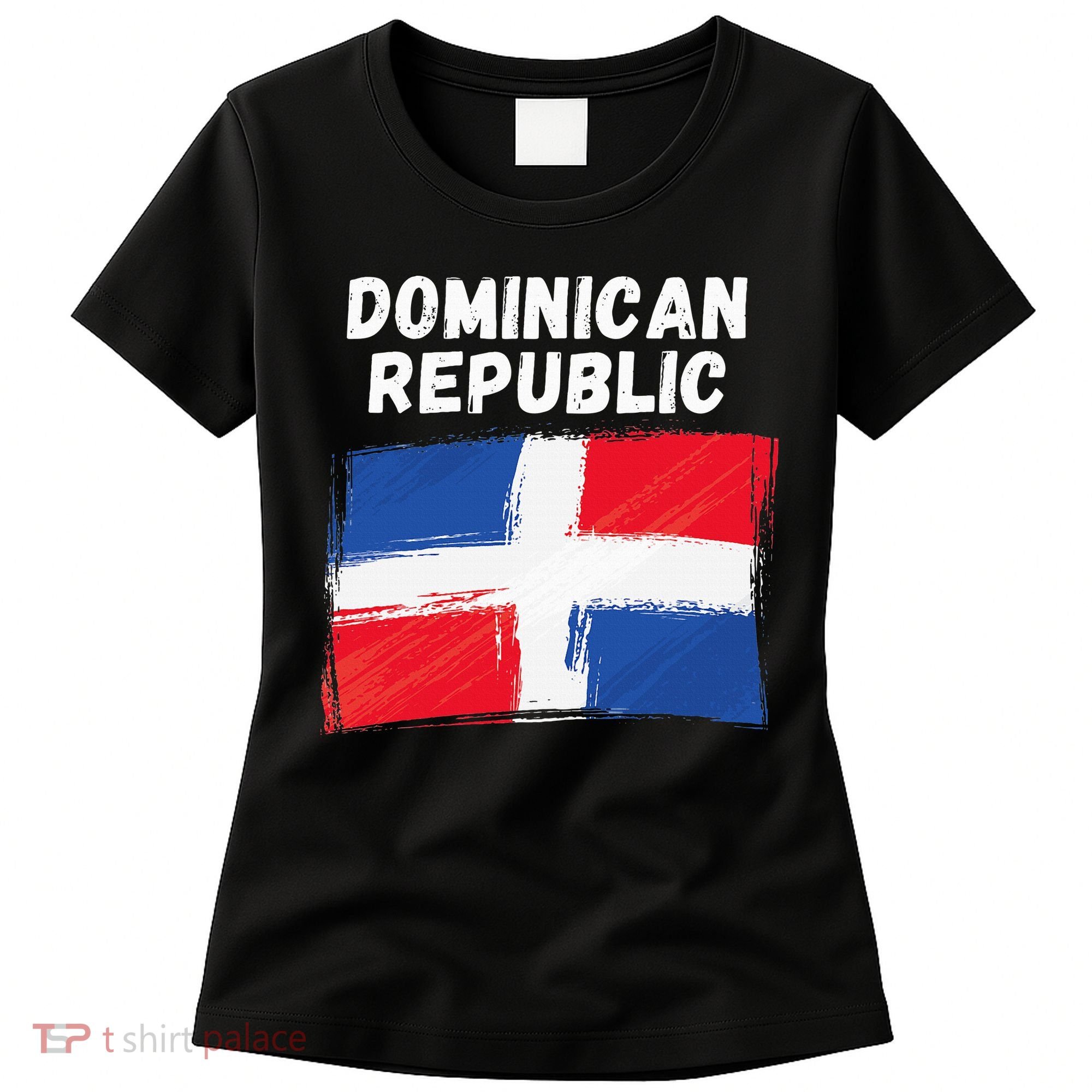 Dominican Republic Flag Retro Distressed Flag Women's T-Shirt