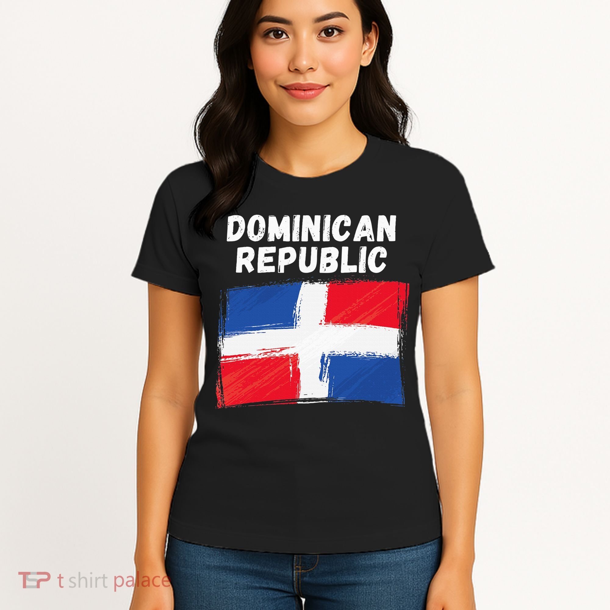 Dominican Republic Flag Retro Distressed Flag Women's T-Shirt