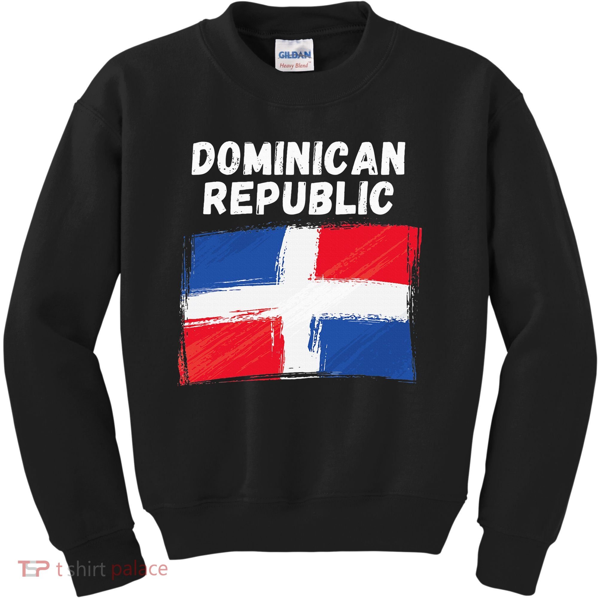 Dominican Republic Flag Retro Distressed Flag Kids Sweatshirt