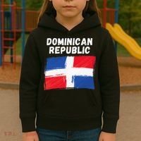 Dominican Republic Flag Retro Distressed Flag Kids Hoodie thumb 3