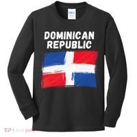 Dominican Republic Flag Retro Distressed Flag Kids Long Sleeve Shirt thumb 0