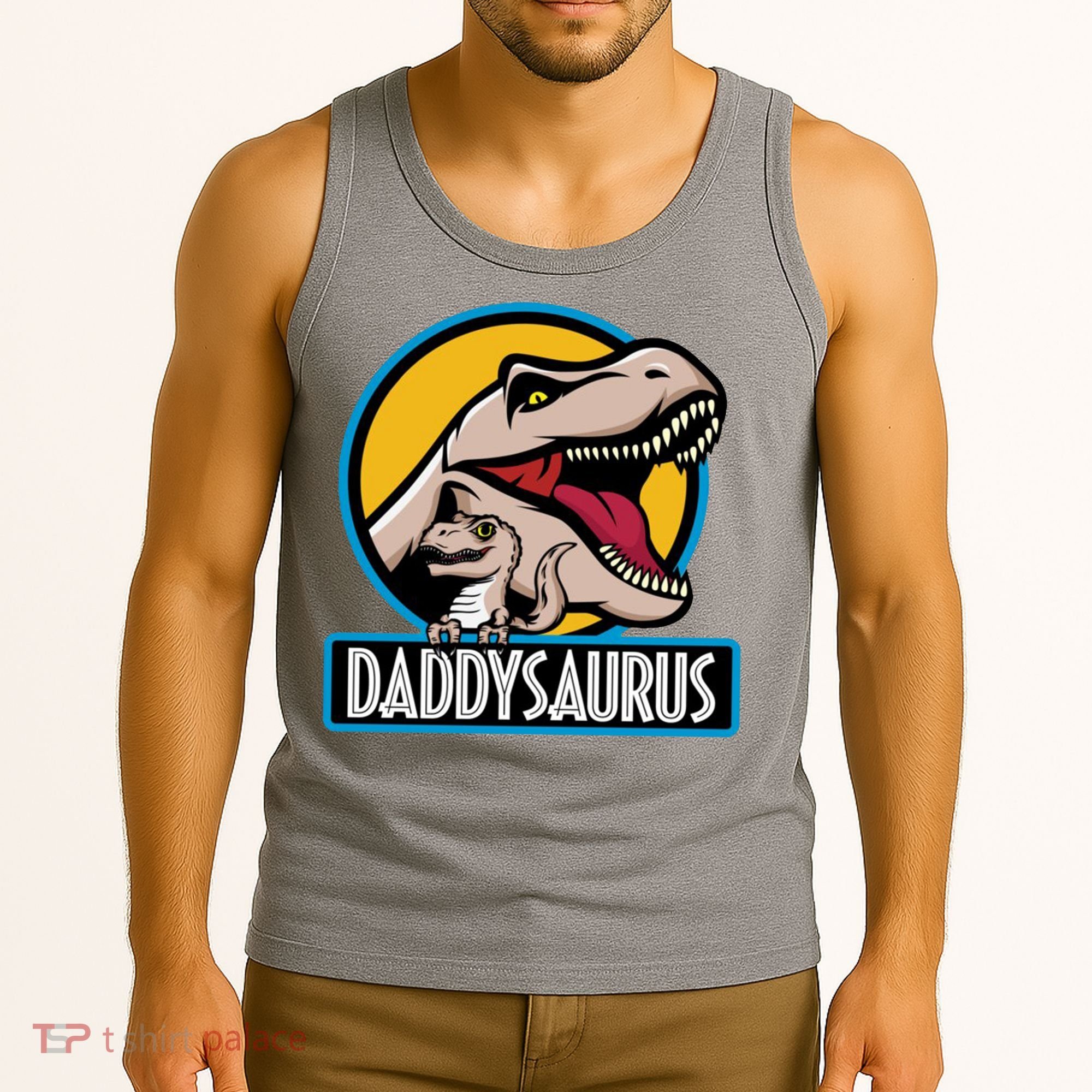 Daddysaurus Rex Fathers Day Tank Top