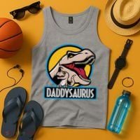 Daddysaurus Rex Fathers Day Tank Top thumb 4
