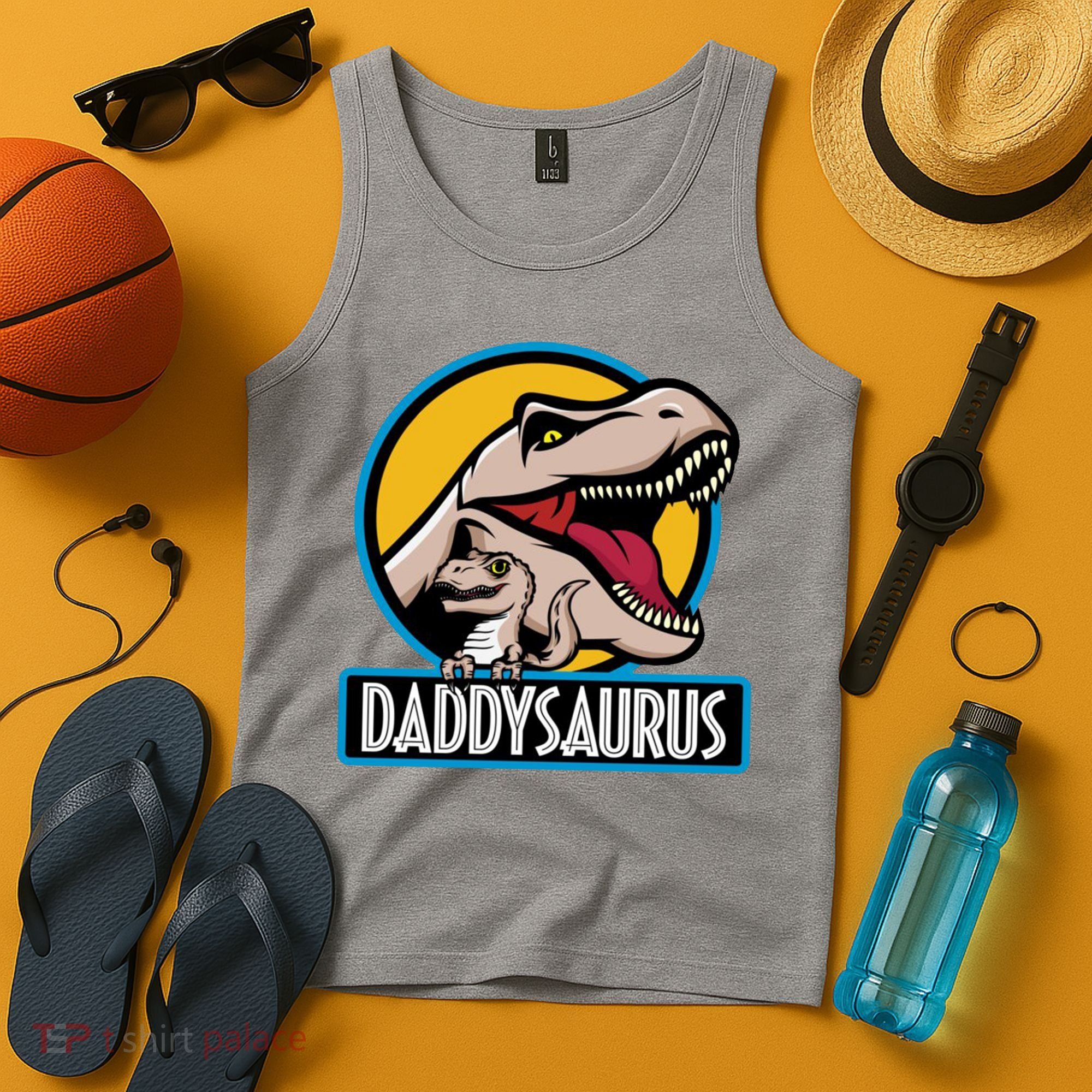 Daddysaurus Rex Fathers Day Tank Top