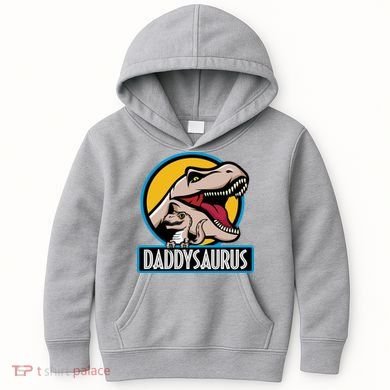 Daddysaurus Rex Fathers Day Kids Hoodie