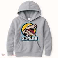 Daddysaurus Rex Fathers Day Kids Hoodie thumb 0