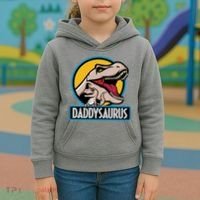Daddysaurus Rex Fathers Day Kids Hoodie thumb 3
