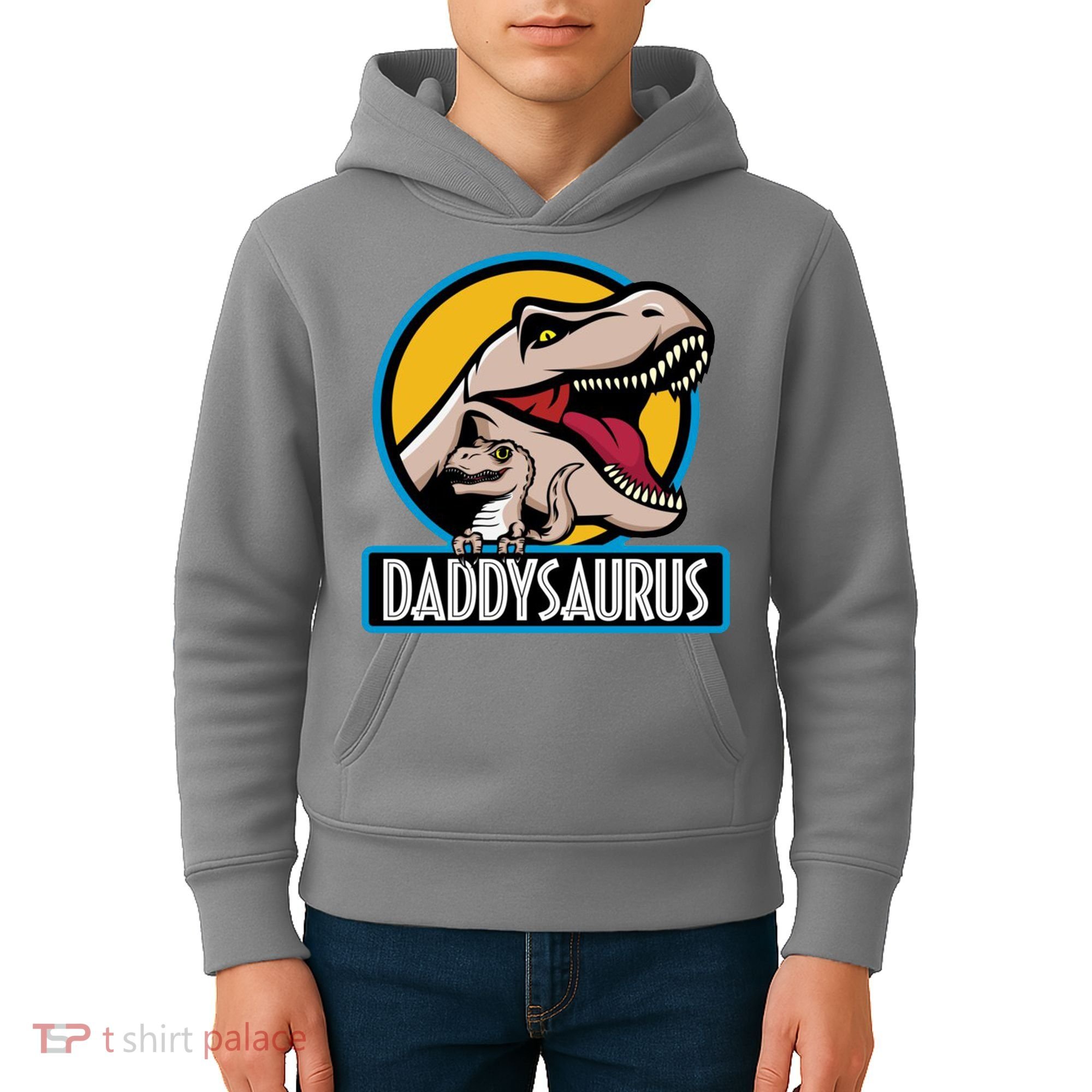 Daddysaurus Rex Fathers Day Kids Hoodie