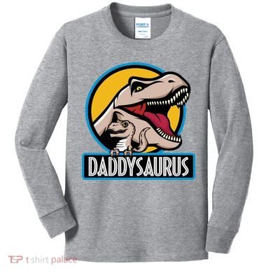 Daddysaurus Rex Fathers Day Kids Long Sleeve Shirt