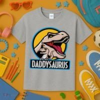 Daddysaurus Rex Fathers Day Kids T-Shirt thumb 3