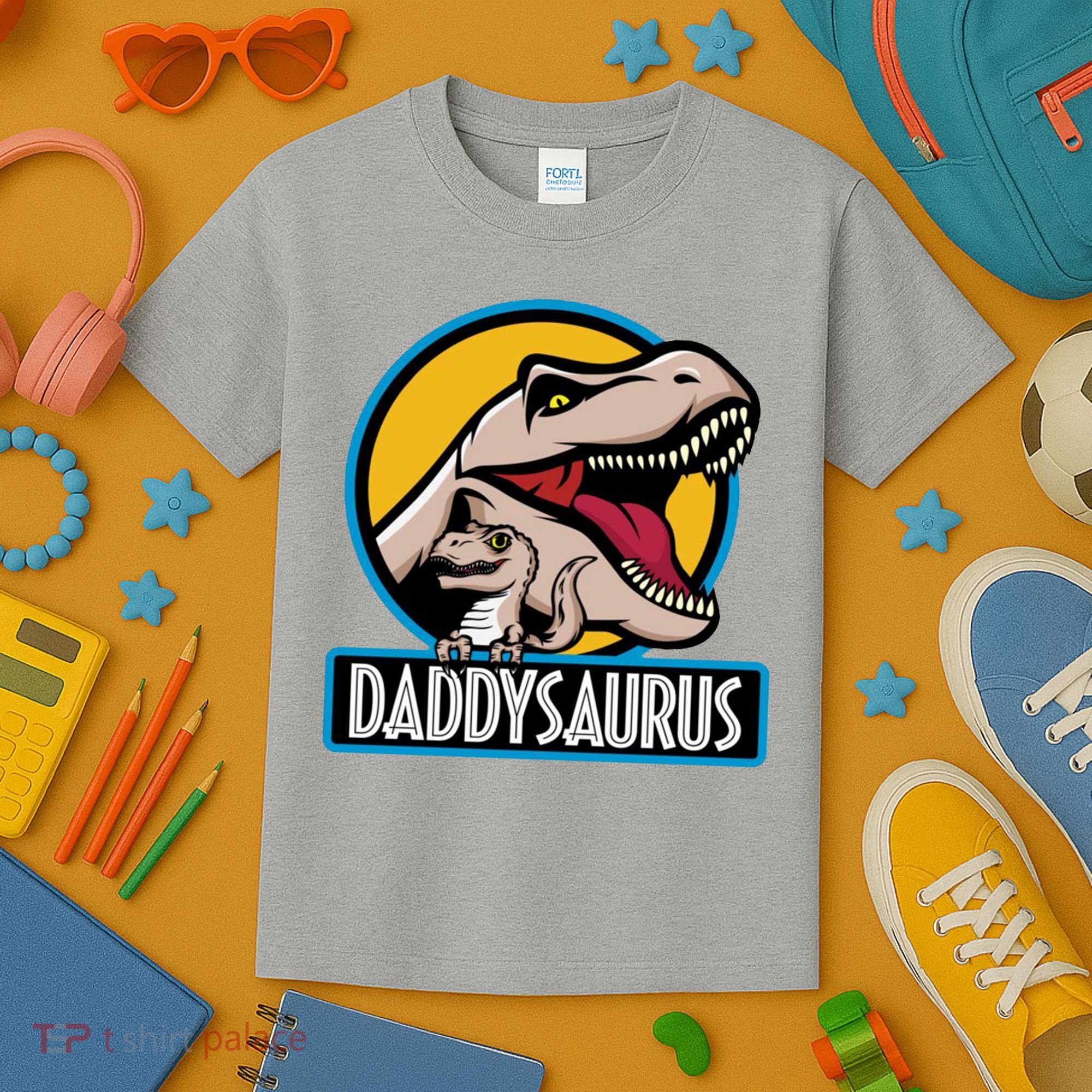Daddysaurus Rex Fathers Day Kids T-Shirt