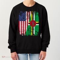 Dominican Roots Half American Flag Dominica Flag Gift Women's Sweatshirt thumb 0