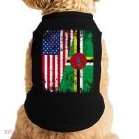 Dominican Roots Half American Flag Dominica Flag Gift Doggie Tank thumb 0