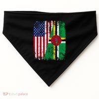 Dominican Roots Half American Flag Dominica Flag Gift USA-Made Doggie Bandana thumb 0
