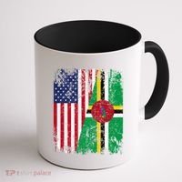 Dominican Roots Half American Flag Dominica Flag Gift Coffee Mug thumb 1