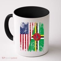 Dominican Roots Half American Flag Dominica Flag Gift Coffee Mug thumb 0